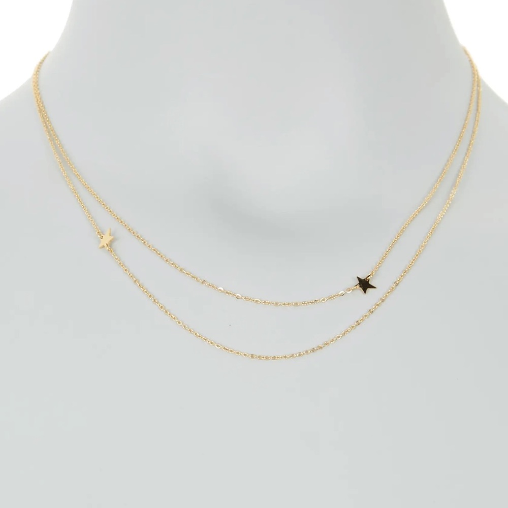 NWT Jennifer Zeuner double star chain necklace